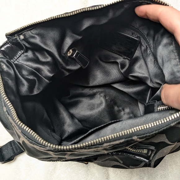 Coach Poppy black and brown women's shoulder bag with removable adjustable strap - Picture 11 of 13